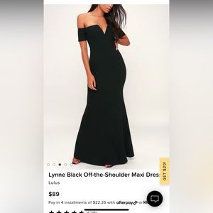 Lulus black off the shoulder dress